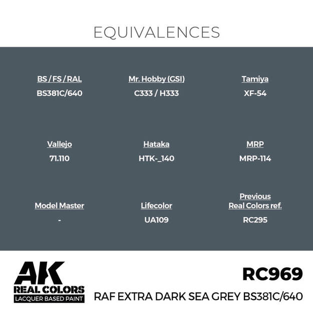AK Interactive RC969 - RAF Extra Dark Sea Grey BS381C/640, 17ml 2