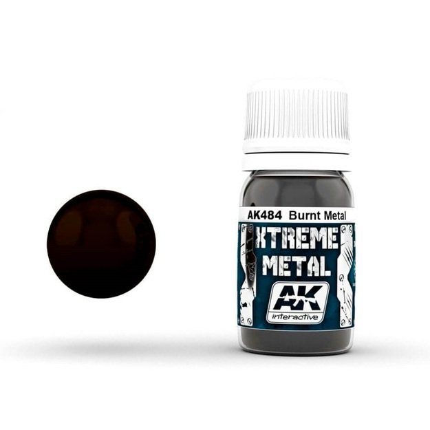 AK Interactive AK484 - Xtreme Metal Burnt Metal, metalikai, 30ml