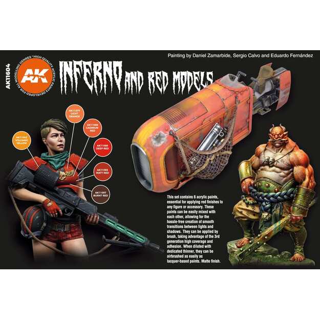 AK Interactive AK11604 - Inferno And Red Creatures, akriliniai dažai