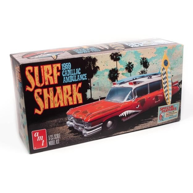 AMT 1242  - 1959 Cadillac Ambulance - Surf Shark, 1/25