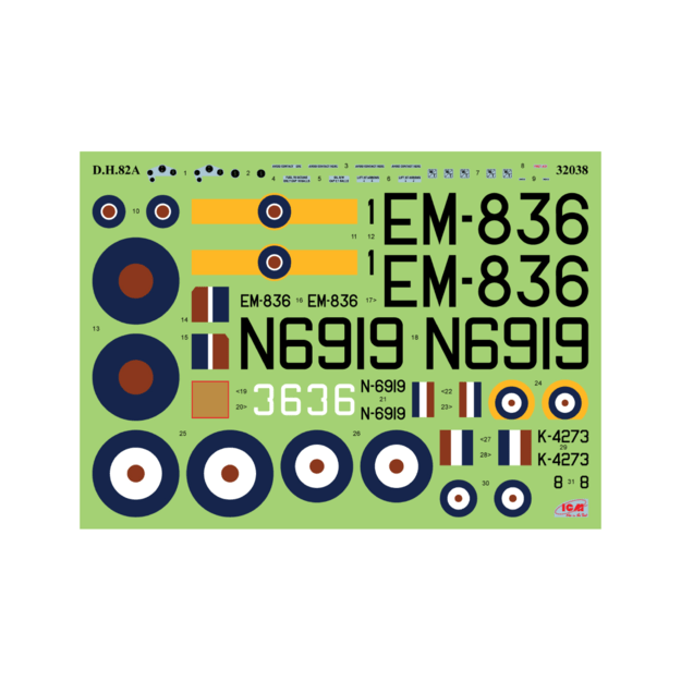 ICM IC32038 - DH. 82A Tiger Moth with bombs,WWII British training aircraft, 1/32