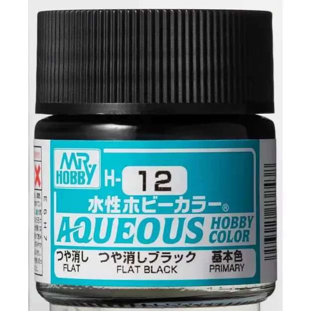 Mr.Hobby H012 - Aqueous Hobby Colors - Flat Black 10ml