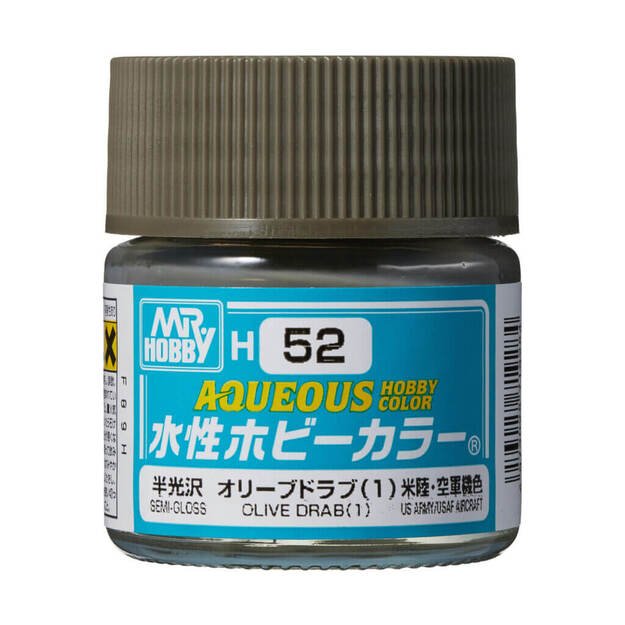 Mr.Hobby H052 - Aqueous Hobby Colors - Olive Drab (1), 10ml