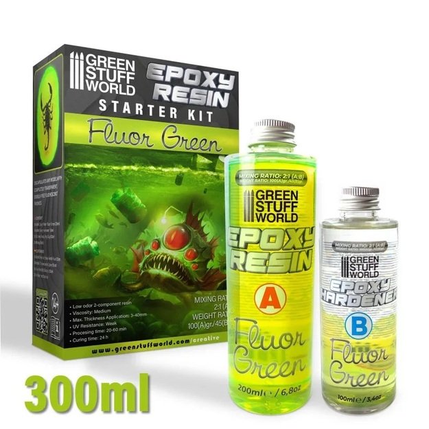 Green Stuff World 10626  - Epoksidinė derva Fluor Green, 300ml