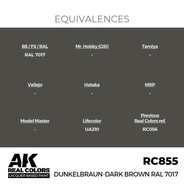 AK Interactive RC855 - Dunkelbraun-Dark Brown RAL 7017, 17ml 2