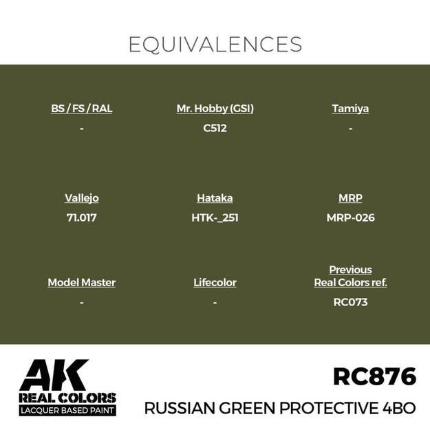 AK Interactive RC876 - Russian Green Protective 4BO, 17ml 2 AK Interactive RC876 - Russian Green Protective 4BO, 17ml 2