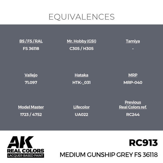AK Interactive RC913 - Medium Gunship Grey FS 36118, 17ml 2 AK Interactive RC913 - Medium Gunship Grey FS 36118, 17ml 2