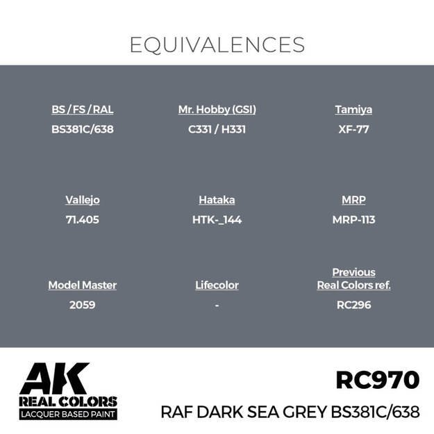 AK Interactive RC970 - RAF Dark Sea Grey BS381C/638, 17ml 2