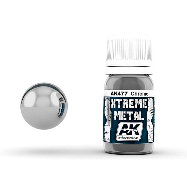 AK Interactive AK477 - Xtreme Metal Chrome, metalikai, 30ml