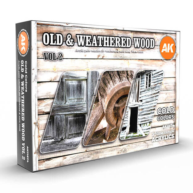 AK Interactive AK11674 - Old & Weathered Wood Vol2, akriliniai dažai