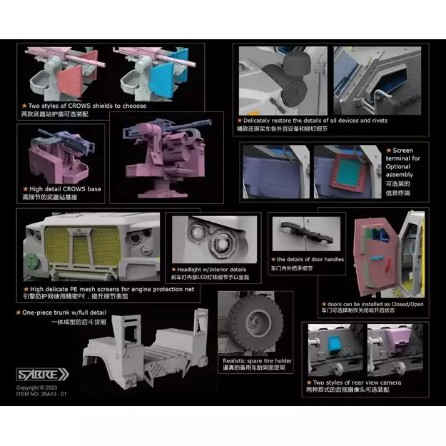Sabre Model 35A13 - JLTV M1278A1 M153 Crows w/MK19 Launcher - PREMIUM, 1/35