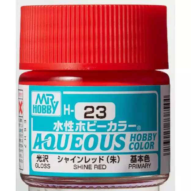 Mr.Hobby H023 - Aqueous Hobby Colors - Shine Red, 10ml