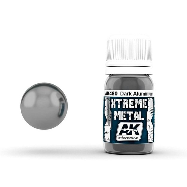 AK Interactive AK480 - Xtreme Metal Dark Aluminium, metalikai, 30ml