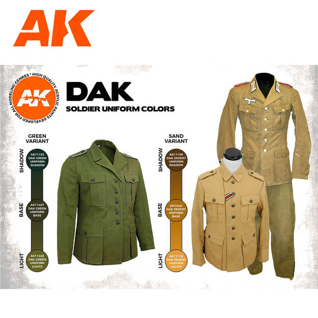 AK Interactive AK11628 - Dak Soldier Uniform Colors 3G, akriliniai dažai