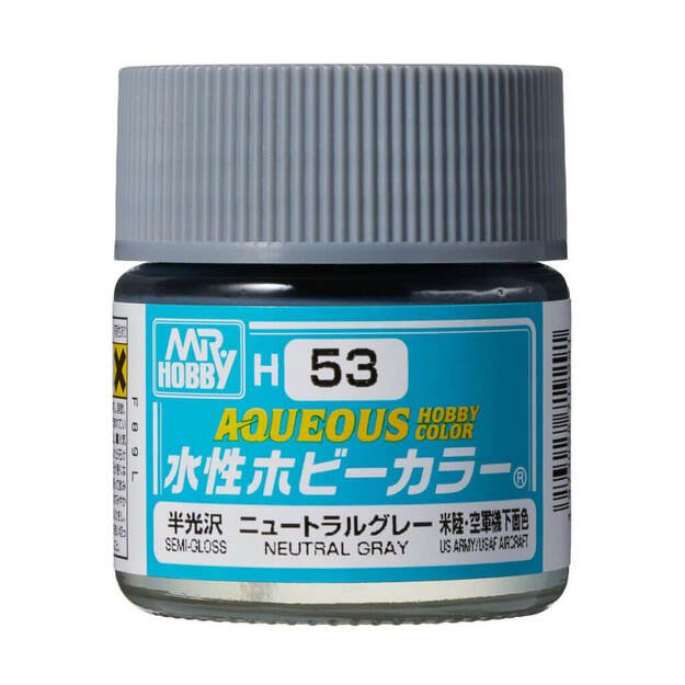 Mr.Hobby H053 - Aqueous Hobby Colors - Neutral Gray, 10ml